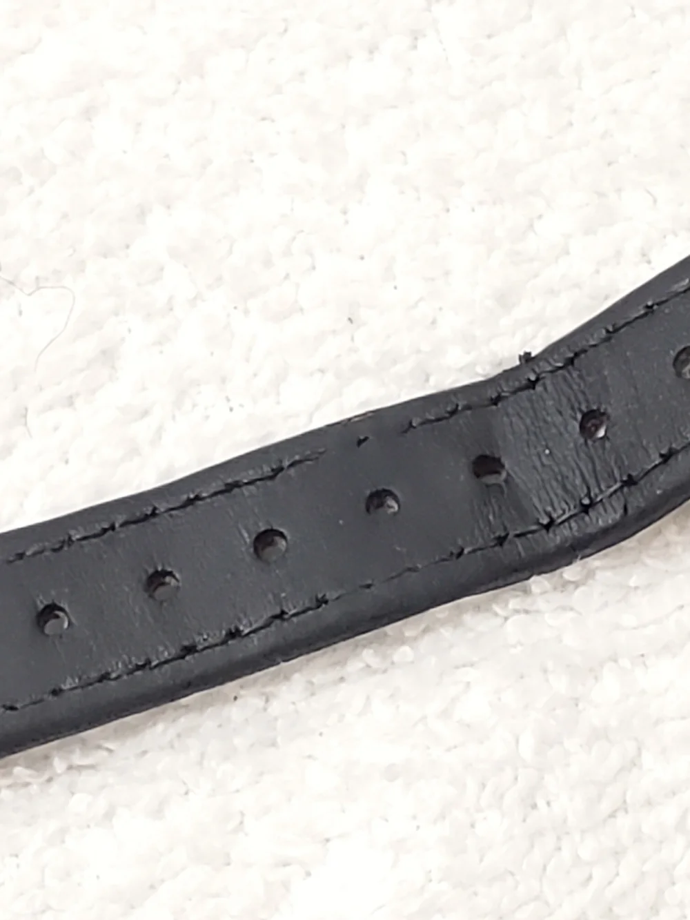 Vintage Skagen Denmark Women's Quartz Watch Black Leather Strap Silver Dial